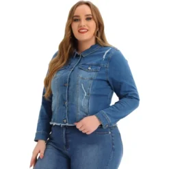 Agnes Orinda Women's Plus Size Classic Denim Casual Long Sleeve Fashion Jean Jackets -Lady Clothing Store GUEST 3dbfab1a 51c4 4d8f 849c ffa58ac7501b
