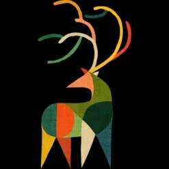 Women's Design By Humans Geometric Deer By Radiomode Racerback Tank Top