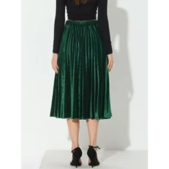 Allegra K Women's High Elastic Waist Velvet Pleated Swing Midi Skirt 10 Allegra K Women's High Elastic Waist Velvet Pleated Swing Midi Skirt -Lady Clothing Store GUEST 3eb6a2b1 466c 4744 85ef b86272cdca49