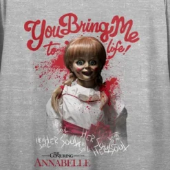 Annabelle You Bring Me To Life Crew Neck Short Sleeve Gray Heather Women's Crop T-shirt