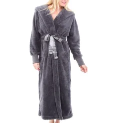 Women's Soft Plush Fleece Robe With Hood, Long Warm Hooded Bathrobe -Lady Clothing Store GUEST 3fb51f99 ec4f 4dc1 9458 7b6727edc982
