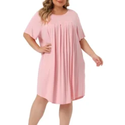 Agnes Orinda Women's Plus Size Comfort Solid Short Sleeve Nightgown -Lady Clothing Store GUEST 402d3c32 bd74 4f49 8de7 a0a860d63fc7