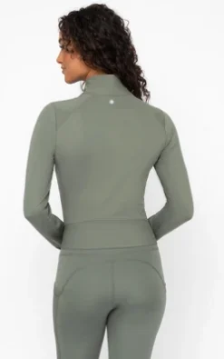 Yogalicious Womens Lux Streamline Interlink Ribbed Contour Insert Full Zip Performance Jacket With Pockets -Lady Clothing Store GUEST 41a27706 ee20 4920 a686 6552323f07e4