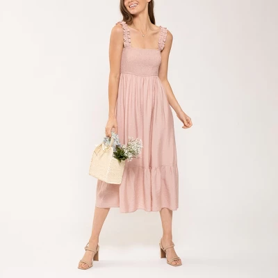 August Sky Women's Smocked Midi Dress 5 August Sky Women's Smocked Midi Dress - Image 3