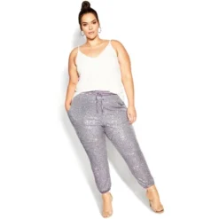 Women's Plus Size Let's Party Pant - Metal | CITY CHIC -Lady Clothing Store GUEST 44157876 9413 4474 8a9a 8a11636b93e5