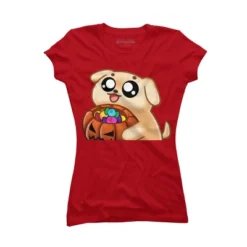 Junior's Design By Humans Halloween Candy Pup By Puppers T-Shirt -Lady Clothing Store GUEST 4524f5d5 7177 44d4 93e2 8f93d4bcf57c