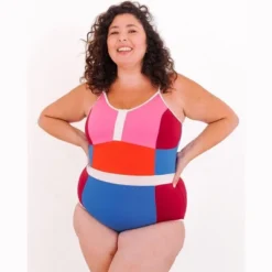 Lime Ricki Women's Color Block Classic One-Piece