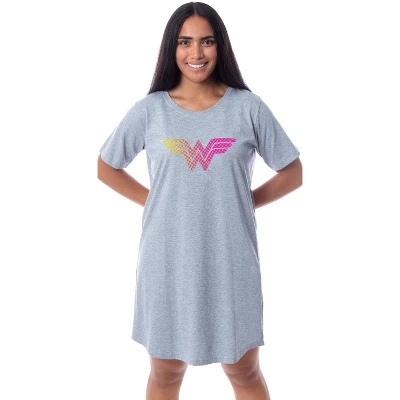 DC Comics Womens' Wonder Woman Superhero Nightgown Sleep Pajama Shirt Grey 5 DC Comics Womens' Wonder Woman Superhero Nightgown Sleep Pajama Shirt Grey - Image 3