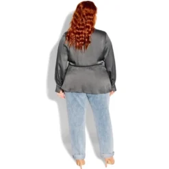 Women's Plus Size Simple Luxury Top - Slate | CITY CHIC