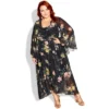 Women's Plus Size Fleetwood Print Maxi Dress - Black | CITY CHIC