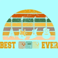 Women's Design By Humans Best Guitar Dad Ever Music Guitar Chord By BaoMinh Racerback Tank Top