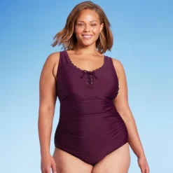 Women's Grommet Scallop Full Coverage One Piece Swimsuit - Kona Sol™ -Lady Clothing Store GUEST 48618464 7a49 4b3c b0fc 28261448d51d