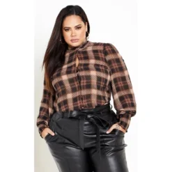 Women's Plus Size Plaid Level Top - Black | CITY CHIC -Lady Clothing Store GUEST 49ceee46 c5a2 4dd5 8123 4912d139be51