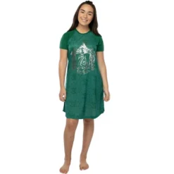 Harry Potter Juniors' Foil Print Hogwart Houses Raglan Nightgown Pajama -Lady Clothing Store GUEST 4afc86d2 46f1 493f 95f1 a929a4b138e2