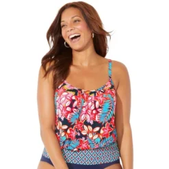 Swimsuits For All Women’s Plus Size Lightweight Blouson Tankini Top -Lady Clothing Store GUEST 4db97bfa a66e 4d9e 83cd cec527845755