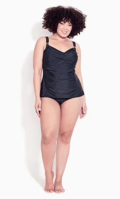 Women's Plus Size Twist Tankini Top - Navy | EVANS 5 Women's Plus Size Twist Tankini Top - Navy | EVANS - Image 3