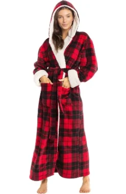 Women's Warm Winter Robe, Plush Fleece Full Length Long Hooded Bathrobe -Lady Clothing Store GUEST 5000410f e0cd 4fc3 9c64 293f26106dc6