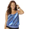 Swimsuits For All Women’s Plus Size Lightweight Blouson Tankini Top
