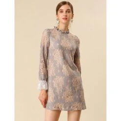 Allegra K Women's Ruffle Crew Neck Formal Elegant Mini Floral Lace Dress 23 Allegra K Women's Ruffle Crew Neck Formal Elegant Mini Floral Lace Dress -Lady Clothing Store GUEST 50ca5fc1 e396 4752 9c75 056087b02318