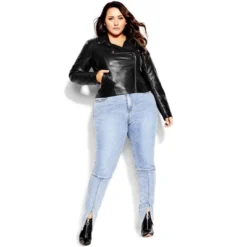 Women's Plus Size Jacket Zip Biker - Black | CITY CHIC -Lady Clothing Store GUEST 5100bba8 40a0 4602 b2ae b88981c9ca1a