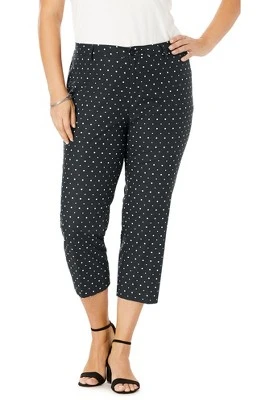Jessica London Women’s Plus Size Stretch Poplin Classic Cropped Straight Leg Pant 5 Jessica London Women’s Plus Size Stretch Poplin Classic Cropped Straight Leg Pant - Image 3