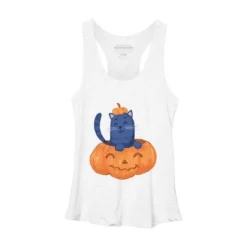 Women's Design By Humans Halloween Cat In A Pumpkin By Wubbadub Racerback Tank Top -Lady Clothing Store GUEST 519801c9 0852 4bf7 8093 6afb811b35e6
