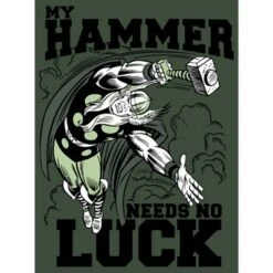Junior's Marvel St. Patrick's Day Thor My Hammer Needs No Luck Festival Muscle Tee