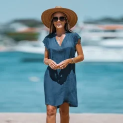 Women's V-Neck Short Sleeve Mini Cover-Up Dress - Cupshe -Lady Clothing Store GUEST 545f0c09 d46e 44de a20b 3518a25d0e4d