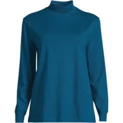 Lands' End Women's Plus Size Long Sleeve Super T Mock -Lady Clothing Store GUEST 5485b74c d1f7 4e09 822a bcaa6ef26734