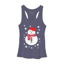 Women's Design By Humans Christmas Snowman By ScarDesign Racerback Tank Top -Lady Clothing Store GUEST 56cfdcf2 6f98 4b57 b749 fc2bb929c135