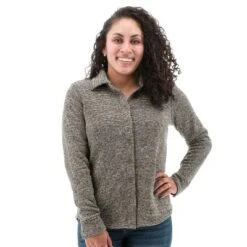 Aventura Clothing Women's Mystic Long Sleeve Collared Neck Fleece Button Down Shirt -Lady Clothing Store GUEST 56e5a154 a25b 47a0 bdb3 f4fe5ea8d62d