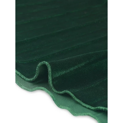 Allegra K Women's High Elastic Waist Velvet Pleated Swing Midi Skirt 5 Allegra K Women's High Elastic Waist Velvet Pleated Swing Midi Skirt - Image 4