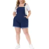 Agnes Orinda Women's Plus Size Adjustable Strap Pocket Roll Hem Denim Overall Jean Shorts -Lady Clothing Store GUEST 57607d15 5ae5 4412 8f92 644fc53dd494