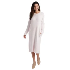 Softies Heathered Marshmallow 42" Crew Neck Lounge Dress With Pockets -Lady Clothing Store GUEST 580e03f0 e4c1 4a84 8670 5853a3323c45