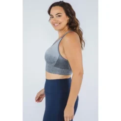 90 Degree By Reflex Womens Plus Seamless Cross Back Back Seamless Sports Bra