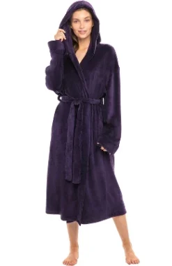 Women's Soft Fleece Robe With Hood, Warm Lightweight Bathrobe -Lady Clothing Store GUEST 59fa3dfe 3b52 4804 8ba4 1000506eb346