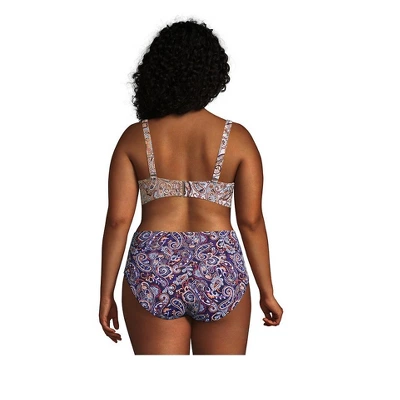 Lands' End Women's Twist Front Underwire Bikini Top Swimsuit Adjustable Straps 3 Lands' End Women's Twist Front Underwire Bikini Top Swimsuit Adjustable Straps