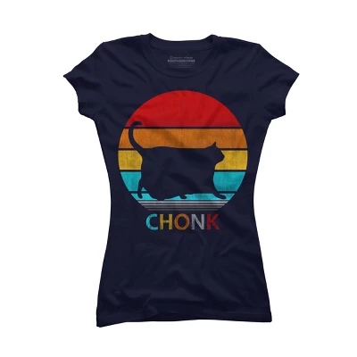 Junior's Design By Humans Vintage Chonk Cat Silhouette By ZeusSE T-Shirt 6 Junior's Design By Humans Vintage Chonk Cat Silhouette By ZeusSE T-Shirt - Image 4