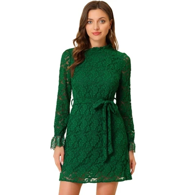 Allegra K Women's Ruffle Crew Neck Formal Elegant Mini Floral Lace Dress 20 Allegra K Women's Ruffle Crew Neck Formal Elegant Mini Floral Lace Dress - Image 18