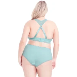 Women's Plus Size Racer Back Bralette - Powder Blue | HIPS & CURVES