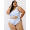 Lime Ricki Women's Peri Stripe Knotted One-Piece