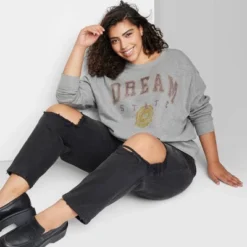 Women's Oversized Dream State Graphic Sweatshirt - Wild Fable™ Heather Gray -Lady Clothing Store GUEST 683aab3c 93ec 4664 91a6 f00d2c715ff1