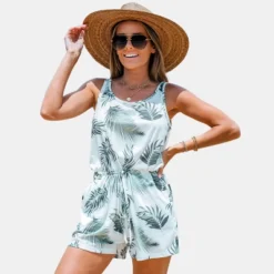 Women's Tropical Leaf Print Lace Up Romper - Cupshe 11 Women's Tropical Leaf Print Lace Up Romper - Cupshe -Lady Clothing Store GUEST 6a30749f b6b9 4f1f a15e 86b535018742