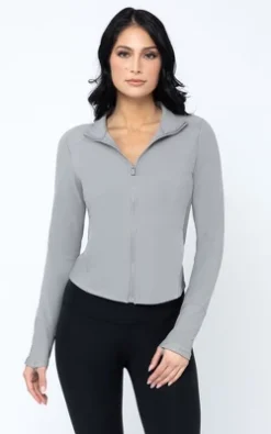 Yogalicious Womens Lux Streamline Interlink Ribbed Contour Insert Full Zip Performance Jacket With Pockets -Lady Clothing Store GUEST 6ae0b047 0dff 4707 b24f b01a9be74c61