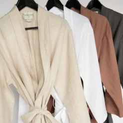 100% French Linen Unisex Bathrobe | BOKSER HOME -Lady Clothing Store GUEST 6b534aa8 9c89 45b8 9dca 26449ff29d45