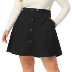 Agnes Orinda Women's Plus Size Corduroy Button Mid-Rise A-Line Mini Skirts -Lady Clothing Store GUEST 6d680d89 7446 4eea 960c 73d4a32d15eb