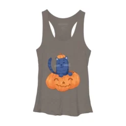 Women's Design By Humans Halloween Cat In A Pumpkin By Wubbadub Racerback Tank Top -Lady Clothing Store GUEST 6df2b666 fb25 4640 bb66 3717cc9e6fa2