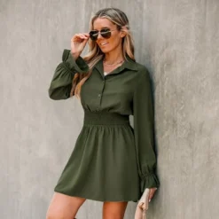 Women's Smocked Button-Front Mini Dress - Cupshe -Lady Clothing Store GUEST 6e95e0ff e45f 40fd 8fcf 55b9b87f5bb7