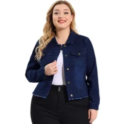 Agnes Orinda Women's Plus Size Classic Denim Casual Long Sleeve Fashion Jean Jackets -Lady Clothing Store GUEST 6e973c89 cd6c 45e4 83ef bb5f3f29a6d0