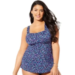 Swimsuits For All Women’s Plus Size Tie-Back Tankini Top -Lady Clothing Store GUEST 6ec434e9 619c 41c3 b8c6 21166fdb7cde